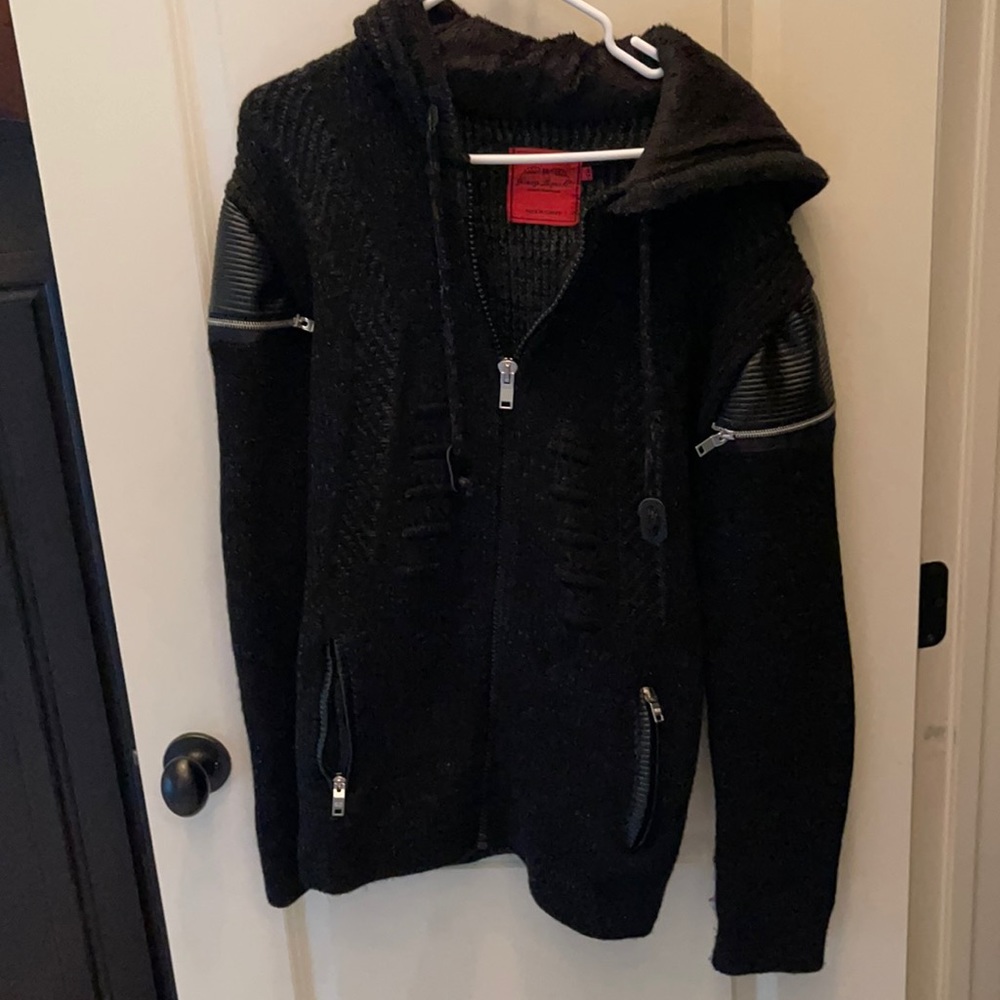 Leather Patch Sweater - image 1